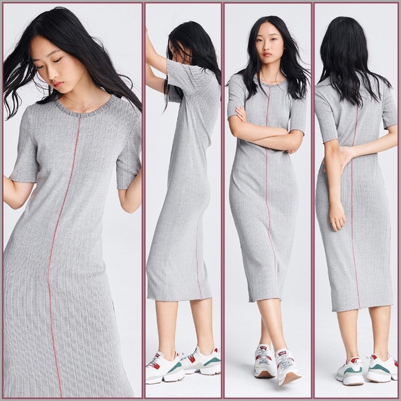 Rag & Bone- Elina Mélange Ribbed Midi Dress (NWT) - Picture 12 of 16